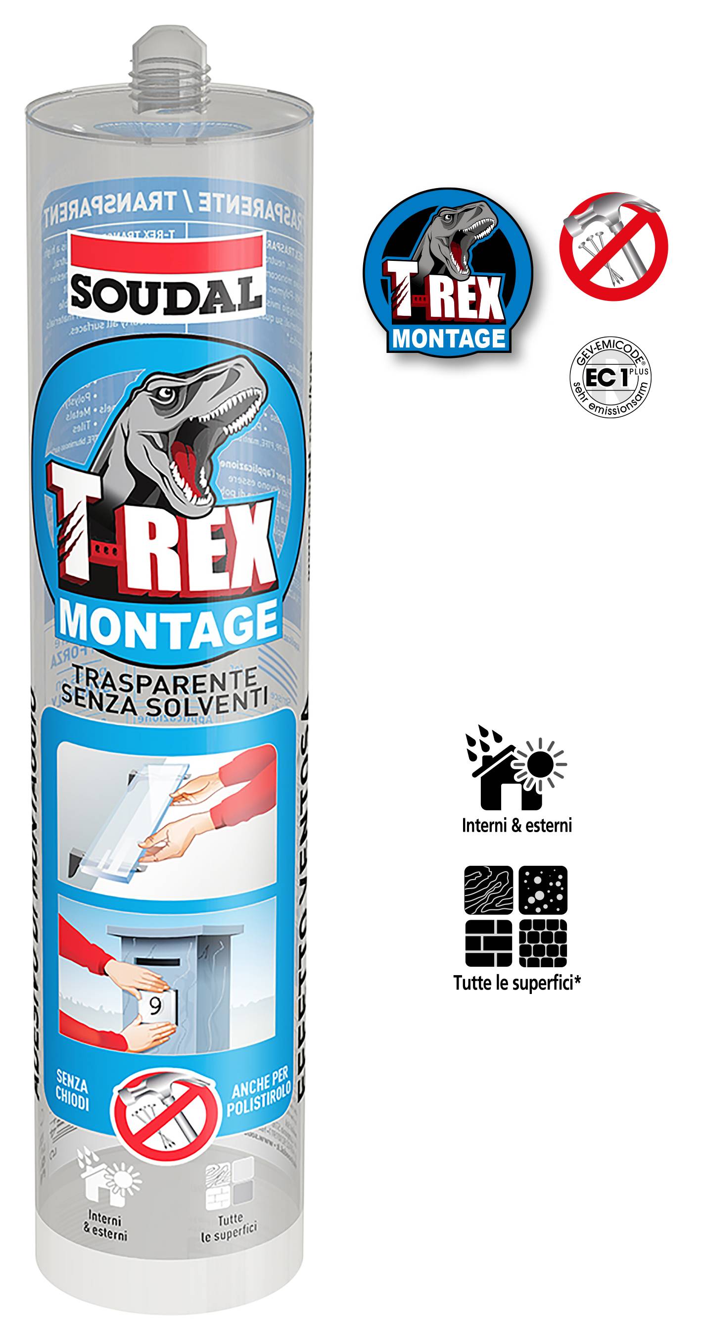 ADESIVO T-REX TRASPARENT ESTERNO/INTERNO