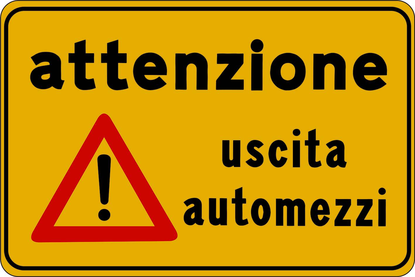 CARTELLO USCITA AUTOMEZZI FERRO