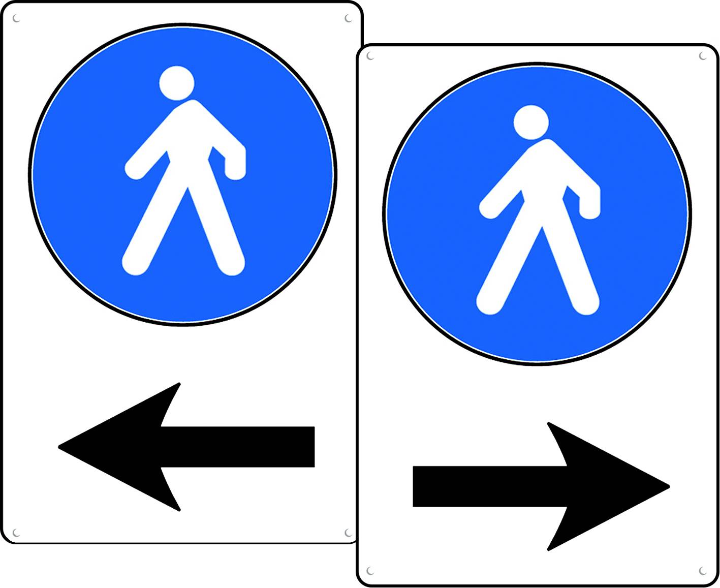 CARTELLO PEDONI A DX O SX ALLUMINIO