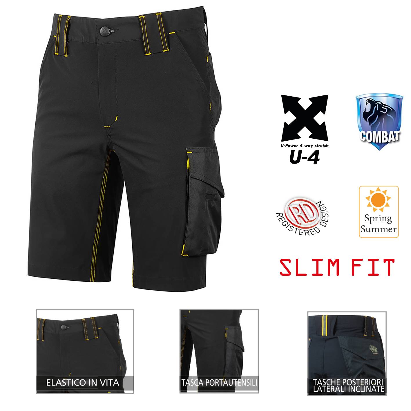 PANTALONE CORTO MERCURY BLACK CARBON