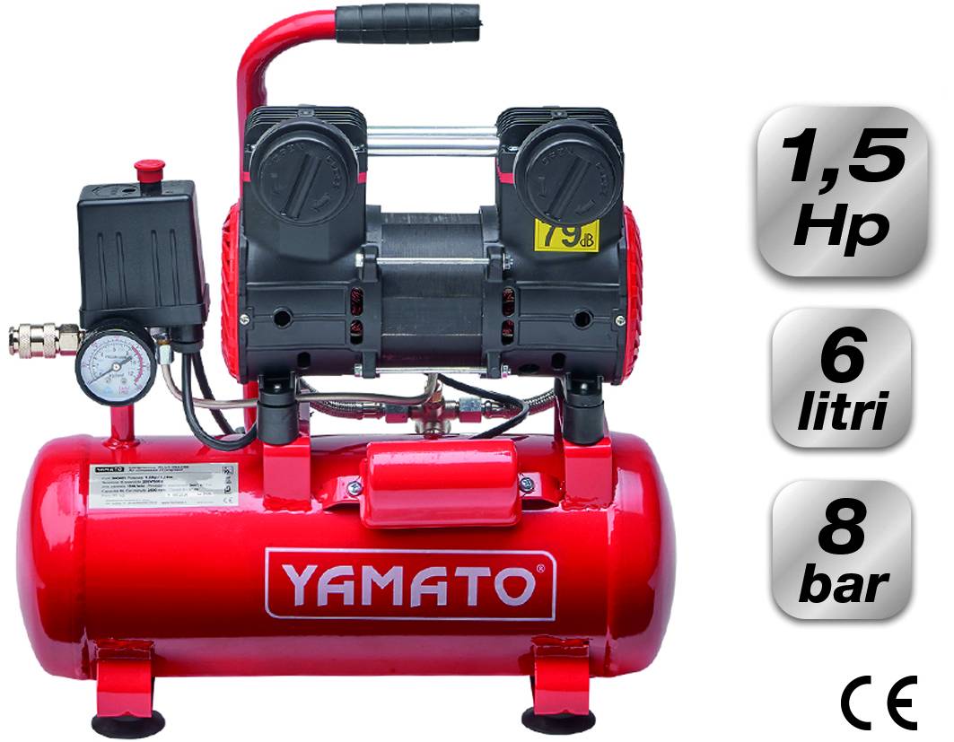 COMPRESSORE SILENZIATO 6 LITRI OILLES