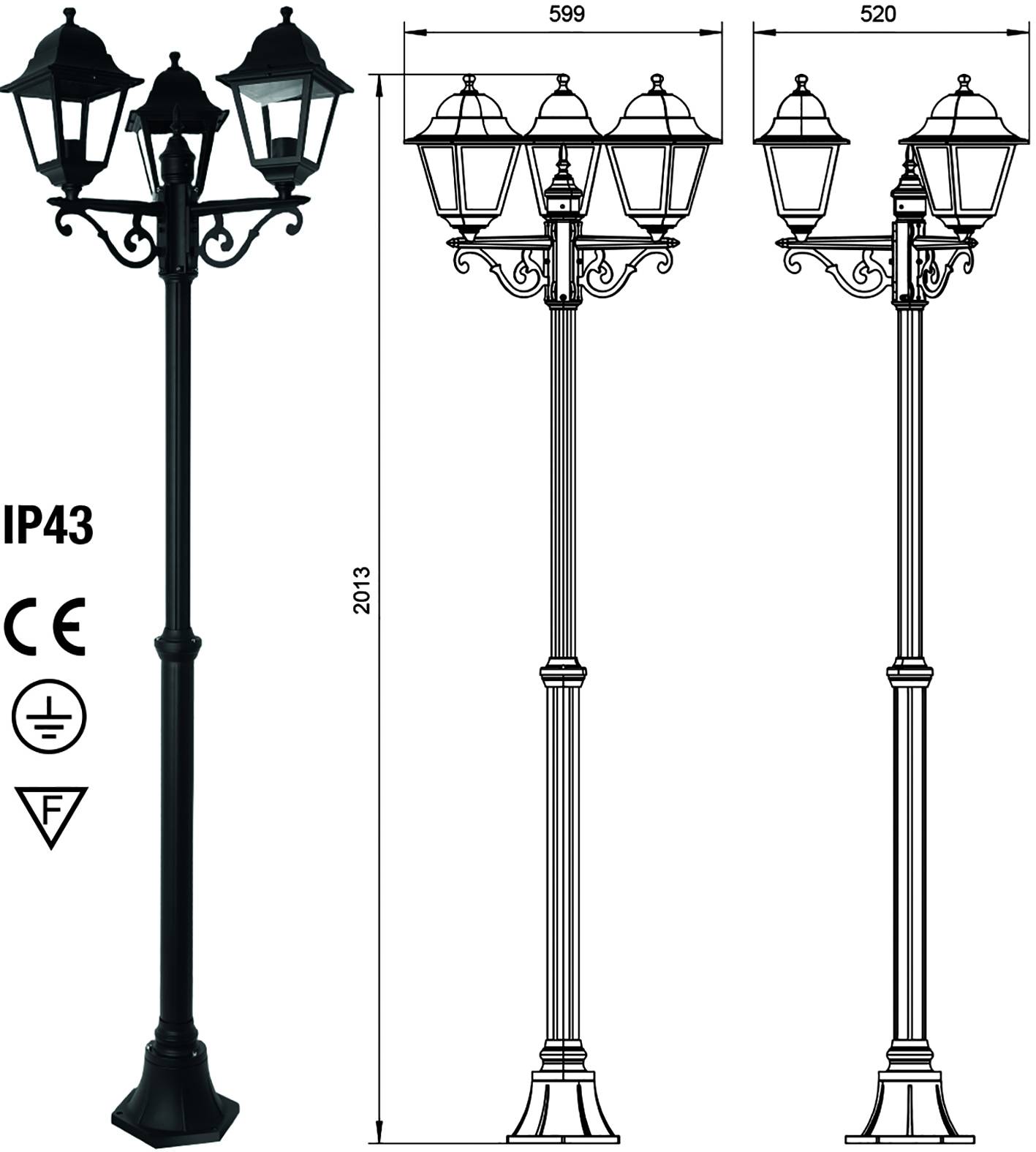 LAMPIONE MINI QUADRO 3 LUCI