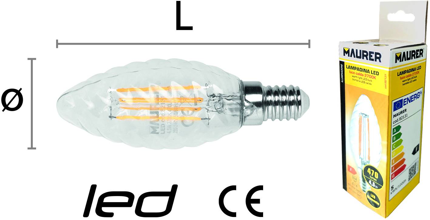 LAMPADINA LED TORTIGLIONE