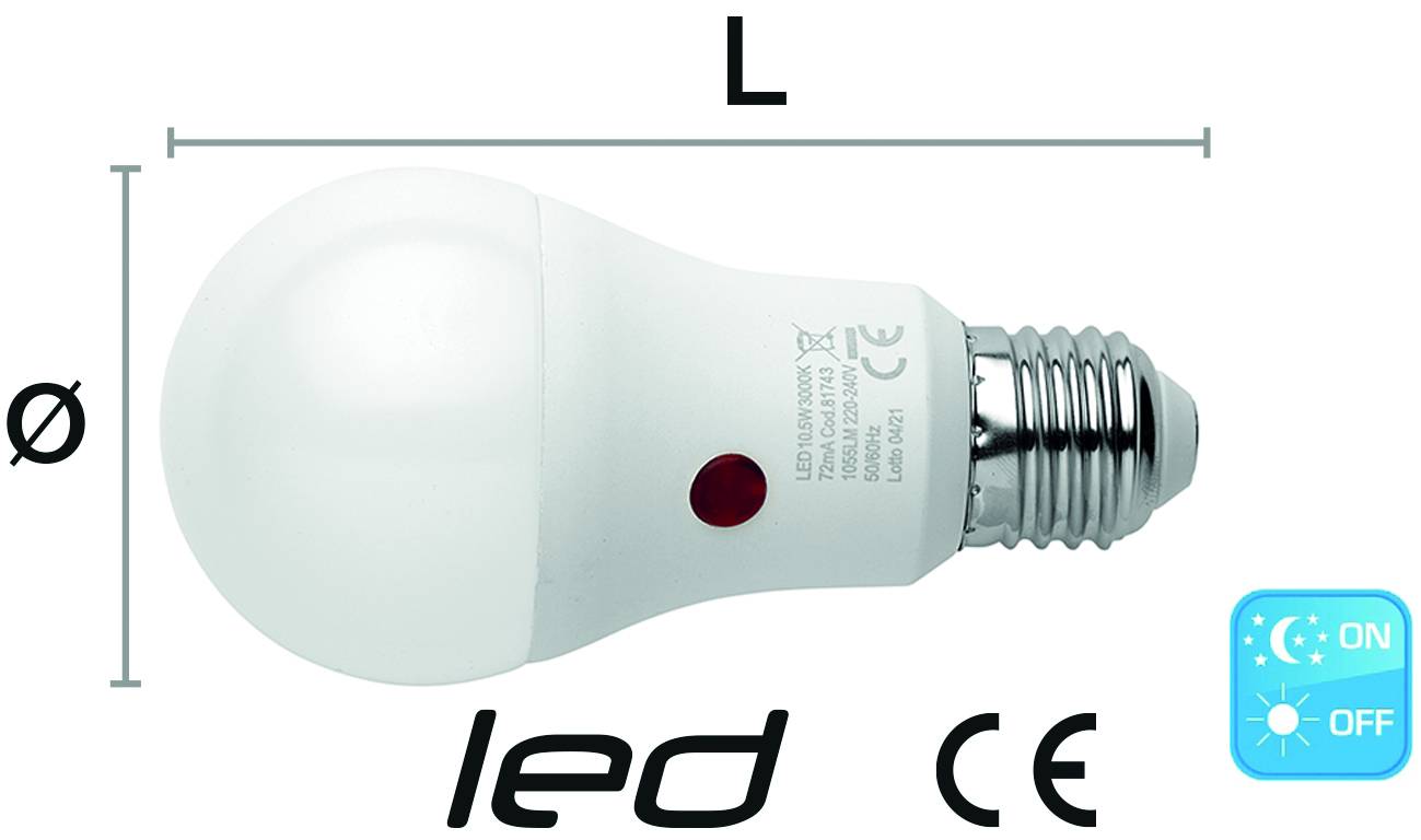 LAMPADINA LED CON SENSORE CREPUSCOLARE