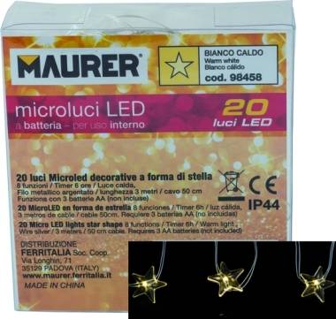 LUCE DECORATIVA STELLE A BATTERIA