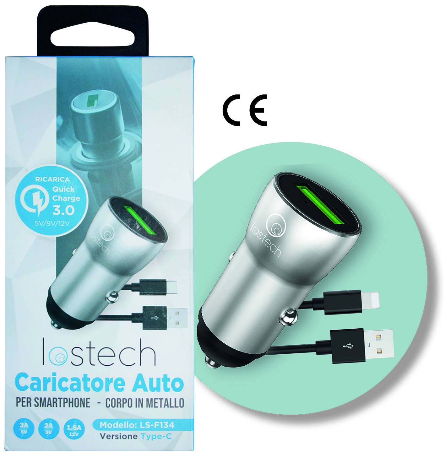 CARICATORE AUTO USB - TYPE-C