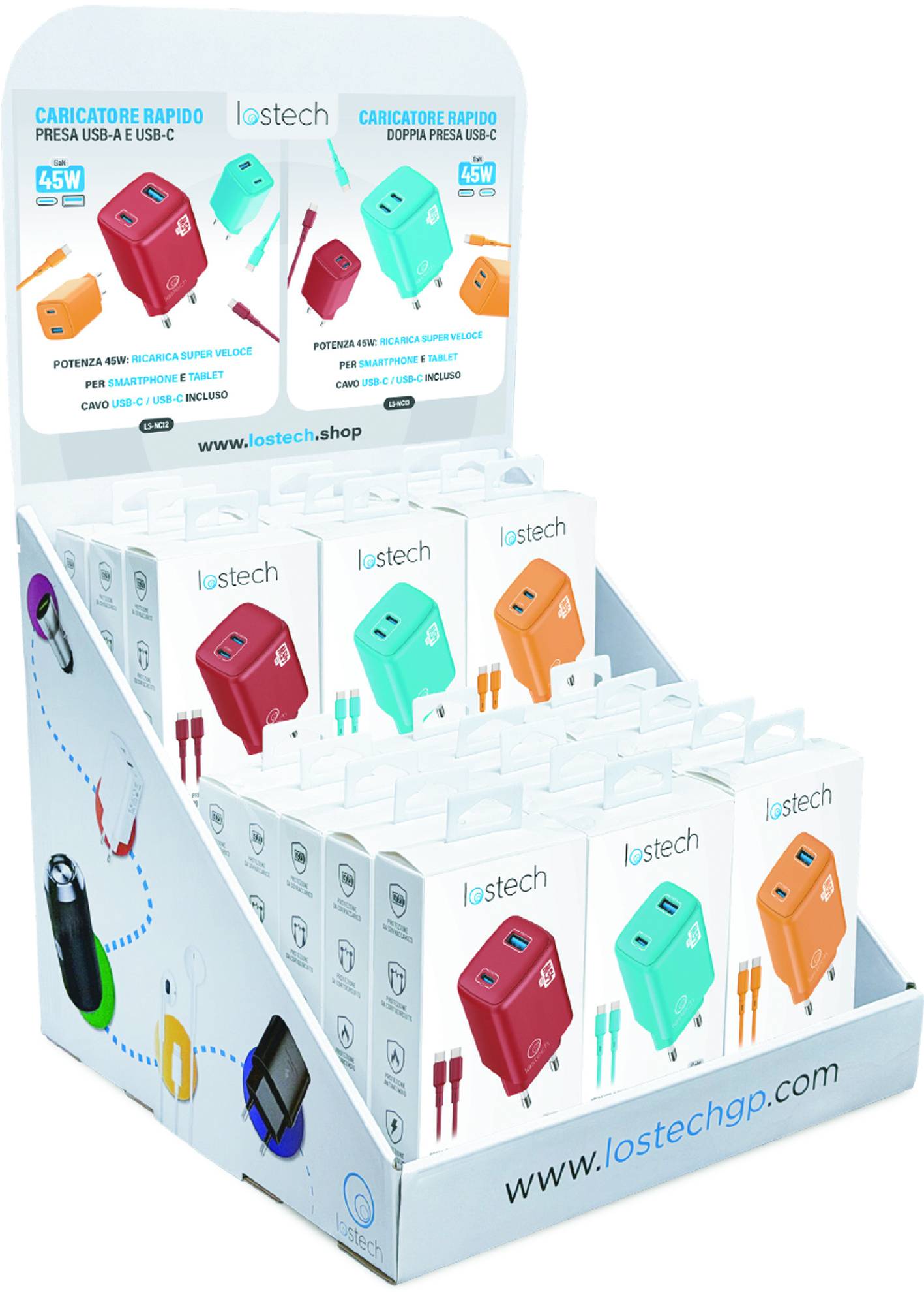 ESPOSITORE CARICATORI SMARTPHONE