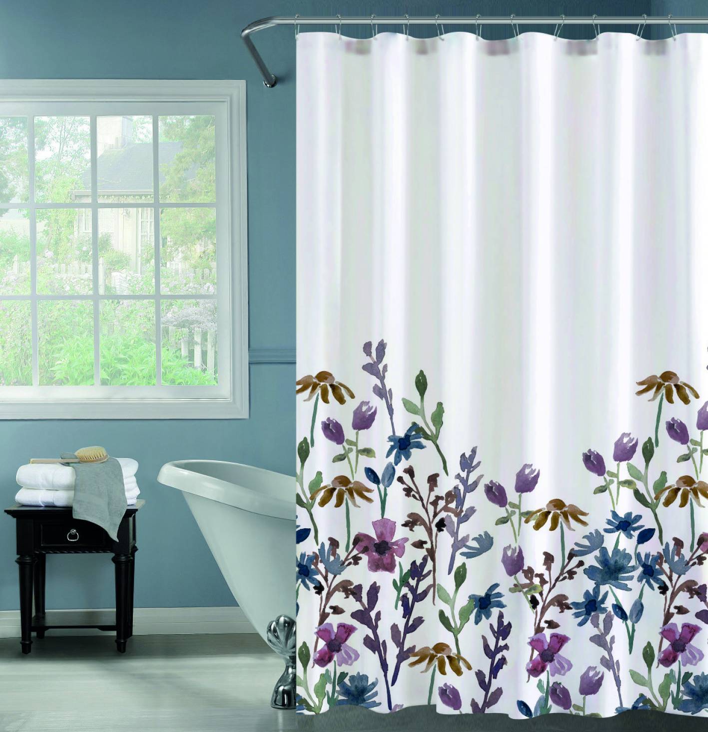 TENDA DOCCIA FIORI COLORATI