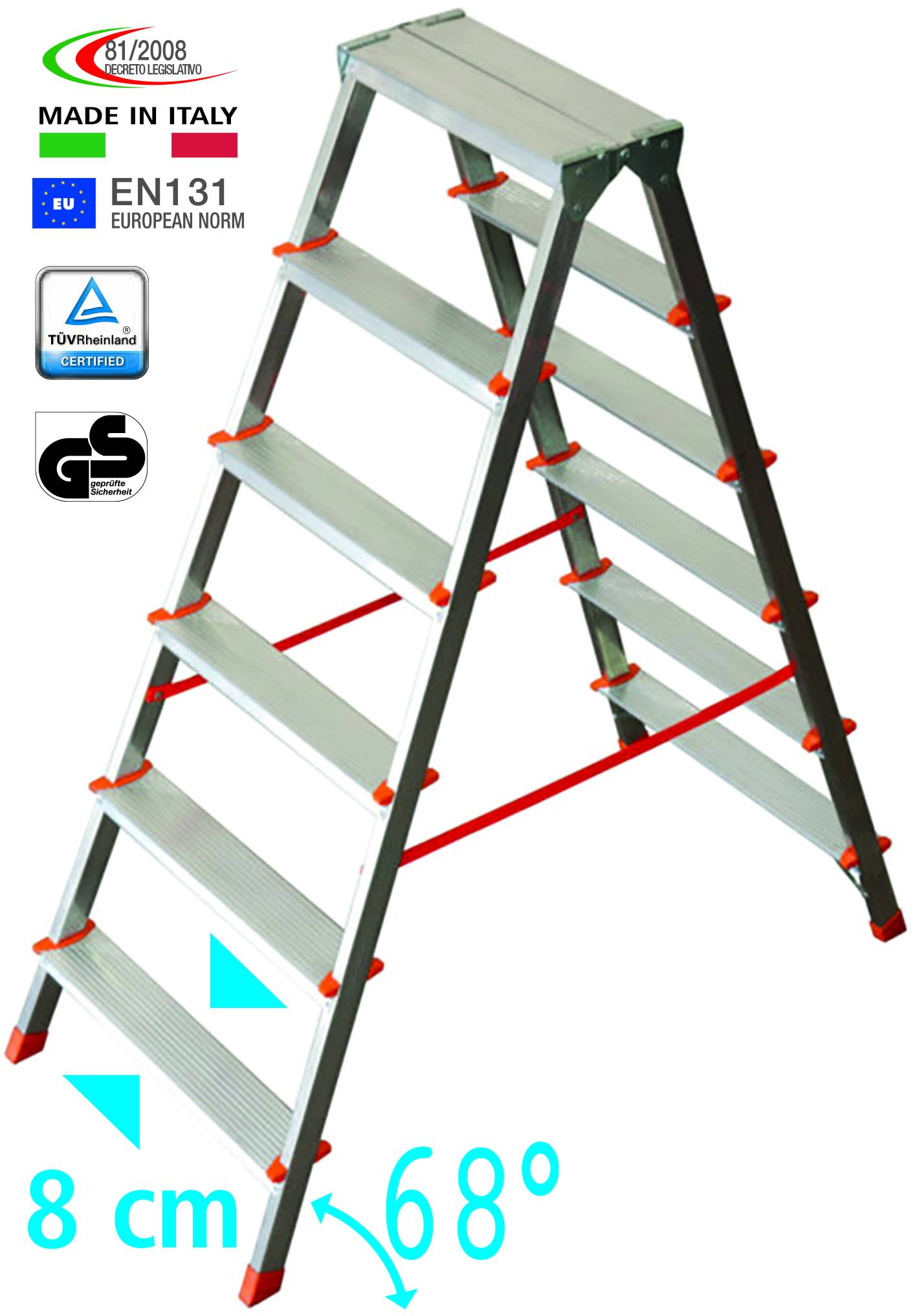 SCALA DOMESTICA DOPPIA SALITA FILO